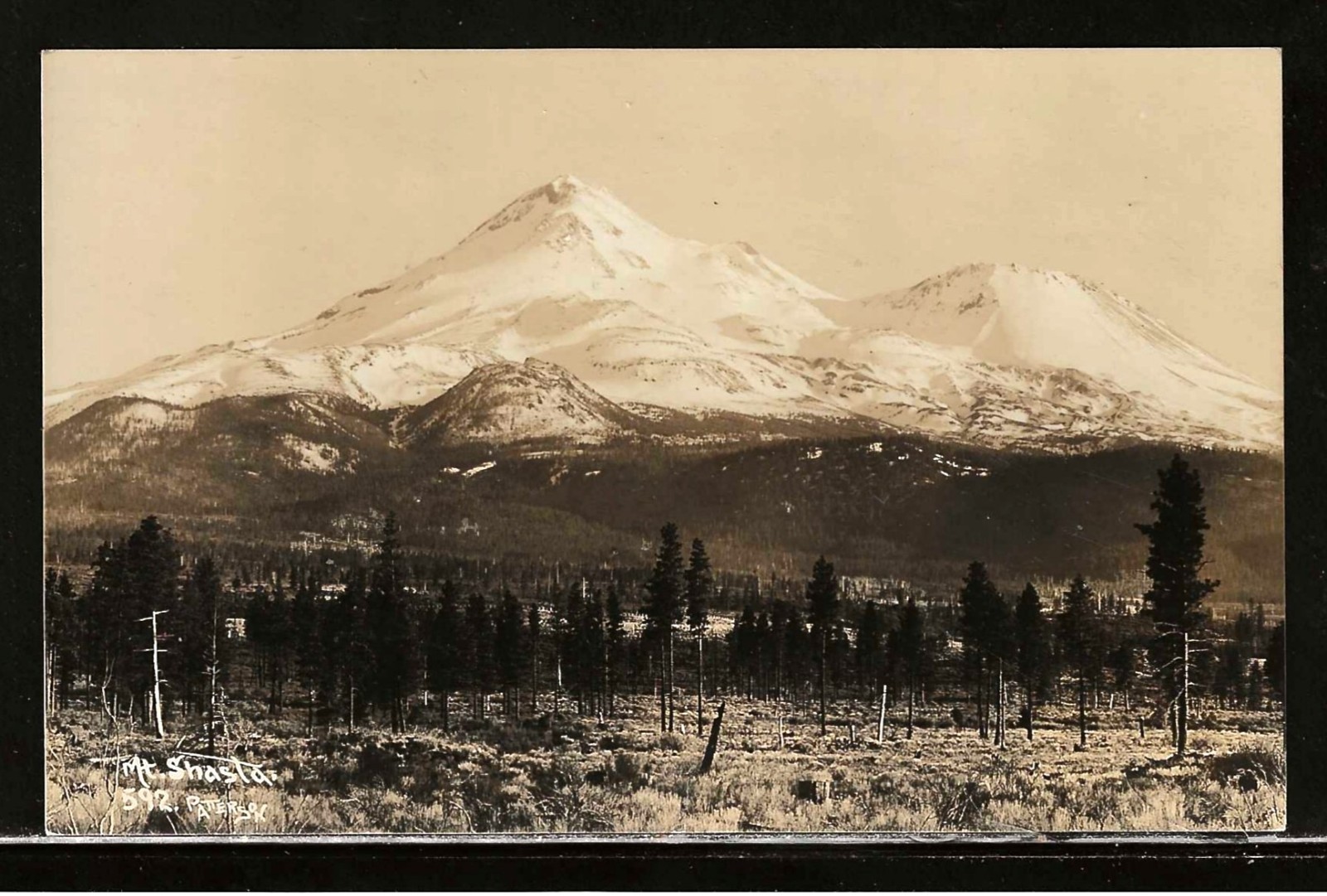 PATTERSON RPPC - MT SHASTA - POSTED 1930 DUNSMUIR CA TO PASCO WA PATTERSON RPPC - MT SHASTA - POSTED 1930 DUNSMUIR CA TO PASCO WA