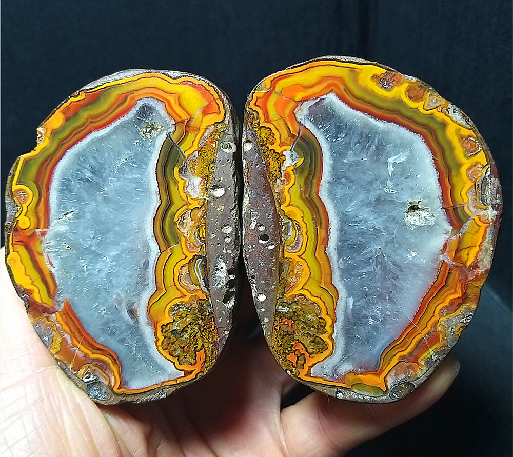 Rare 1 pair 432G Natural Warring States Red Agate stone Healing  A2903