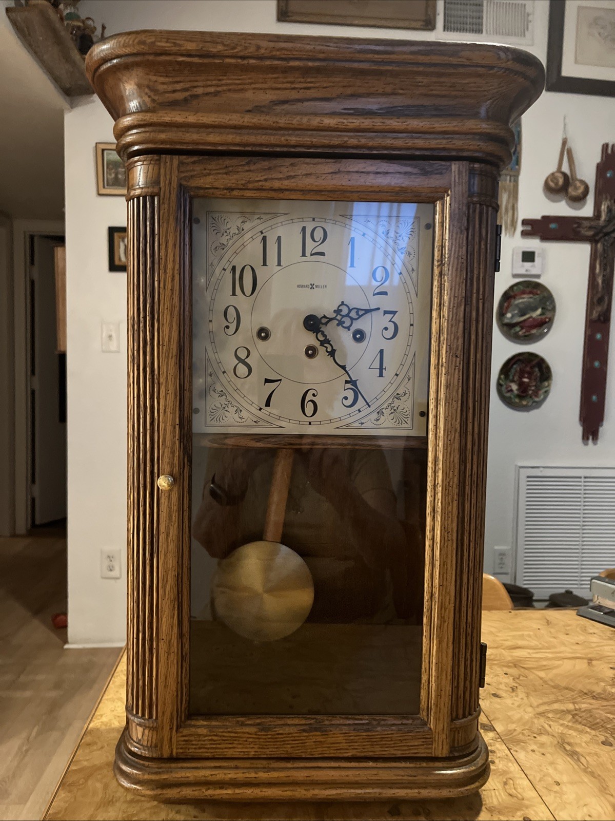 Howard Miller Sandringham Oak Wall Clock 613-108 Westminster Chime 