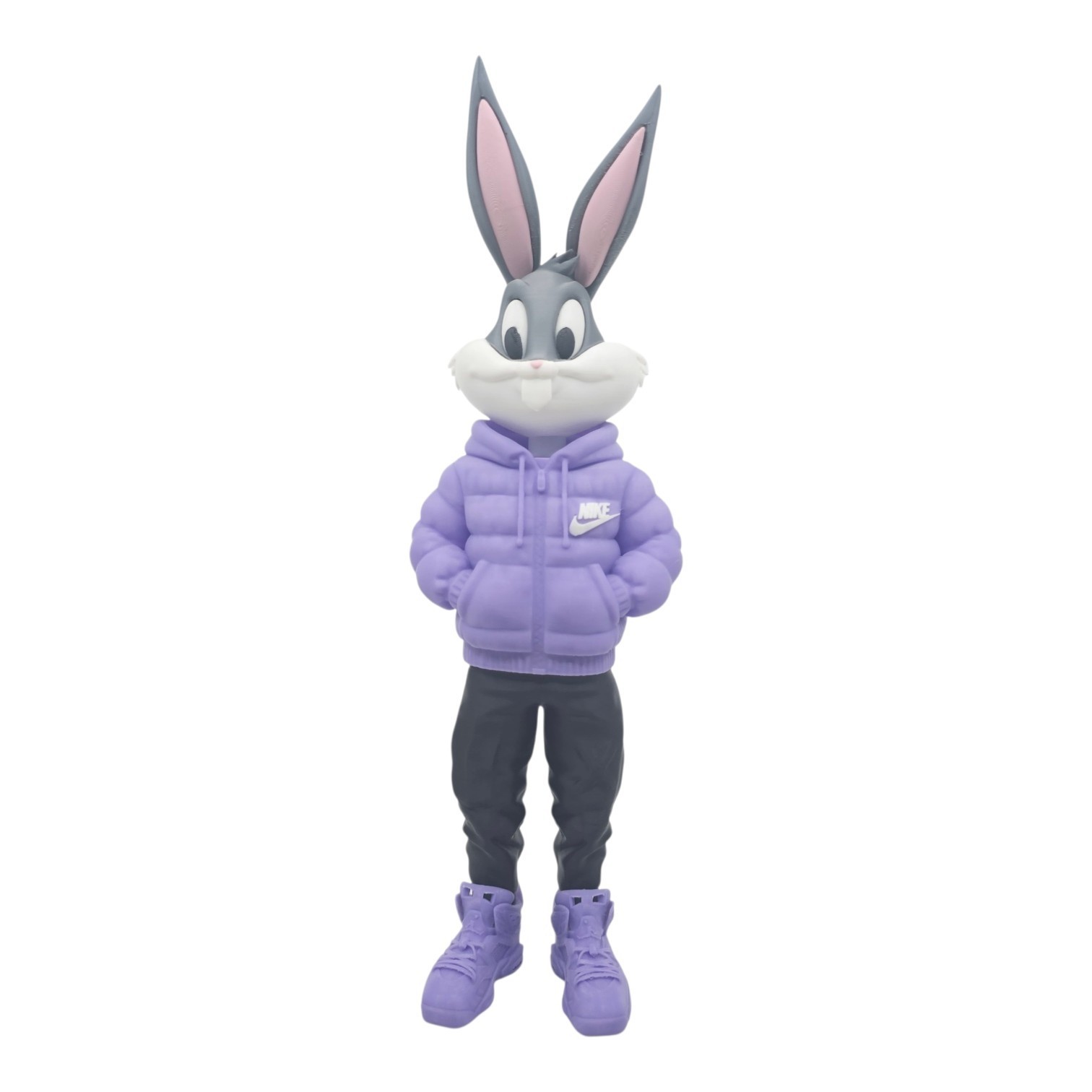 Urban Bugs Bunny Figure 3D Printed 13.25in Cartoon Display Purple Jacket Decor