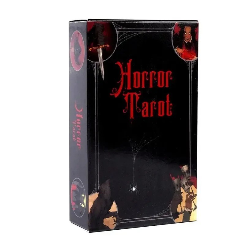 Gothic Horror Tarot Deck 78 Cards Red Black Occult Divination Game Gothic Horror Tarot Deck 78 Cards Red Black Occult Divination Game