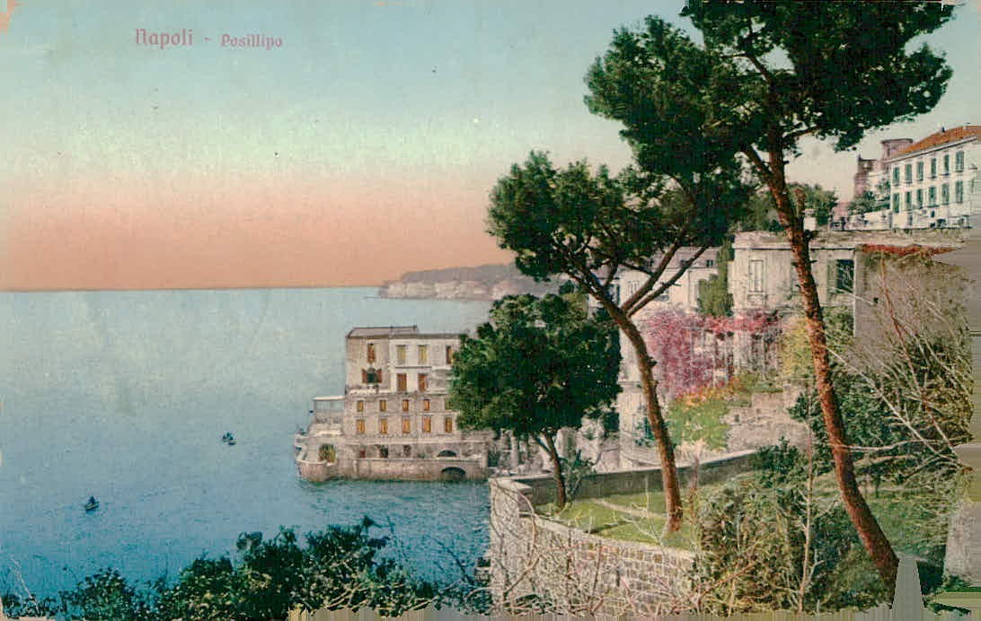 Napoli Posillipo Palazzo Donn\'Anna Naples Italy Vintage Postcard