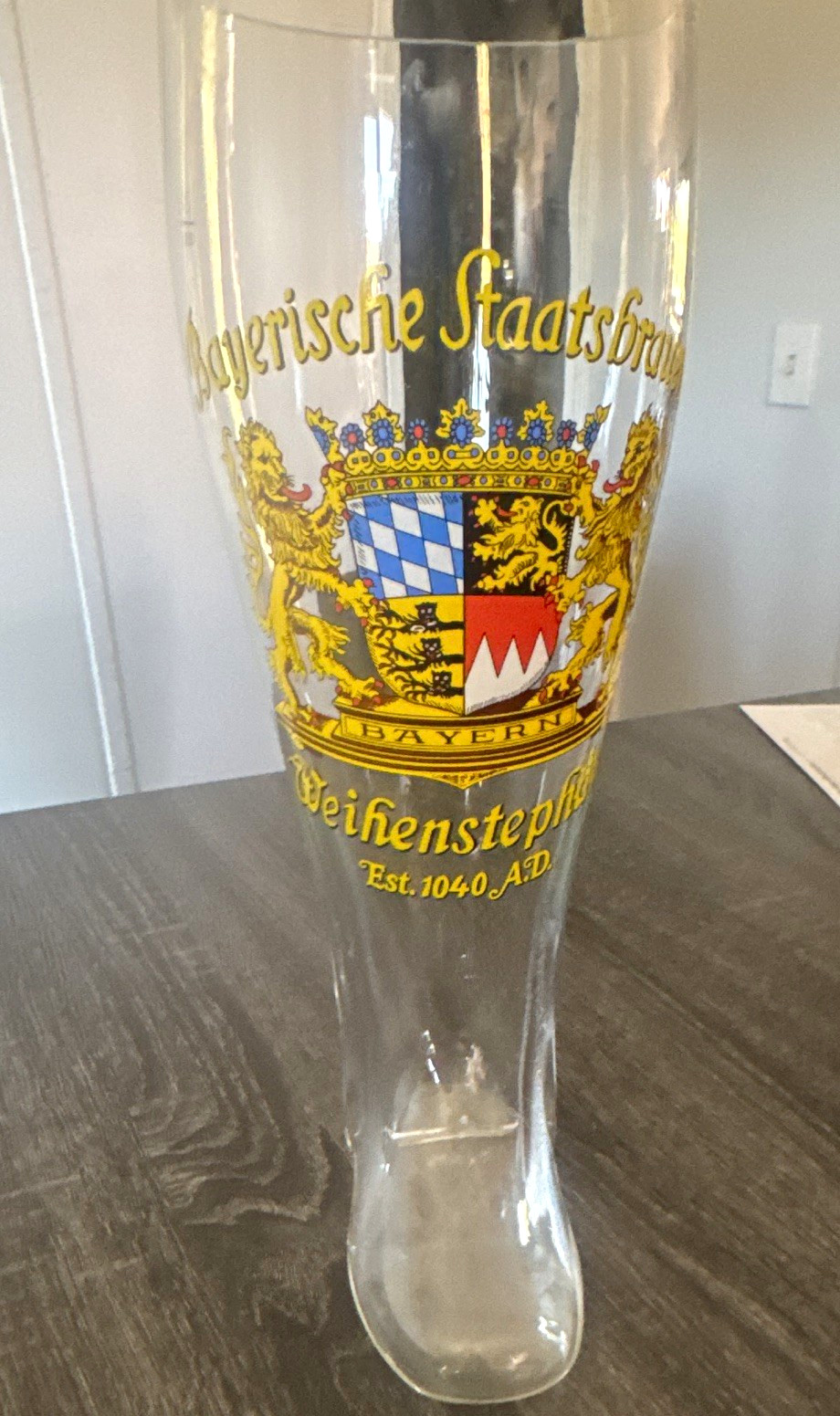 Weihenstephan Bavarian State Brewery Beer Boot Glass Breweriana Germany