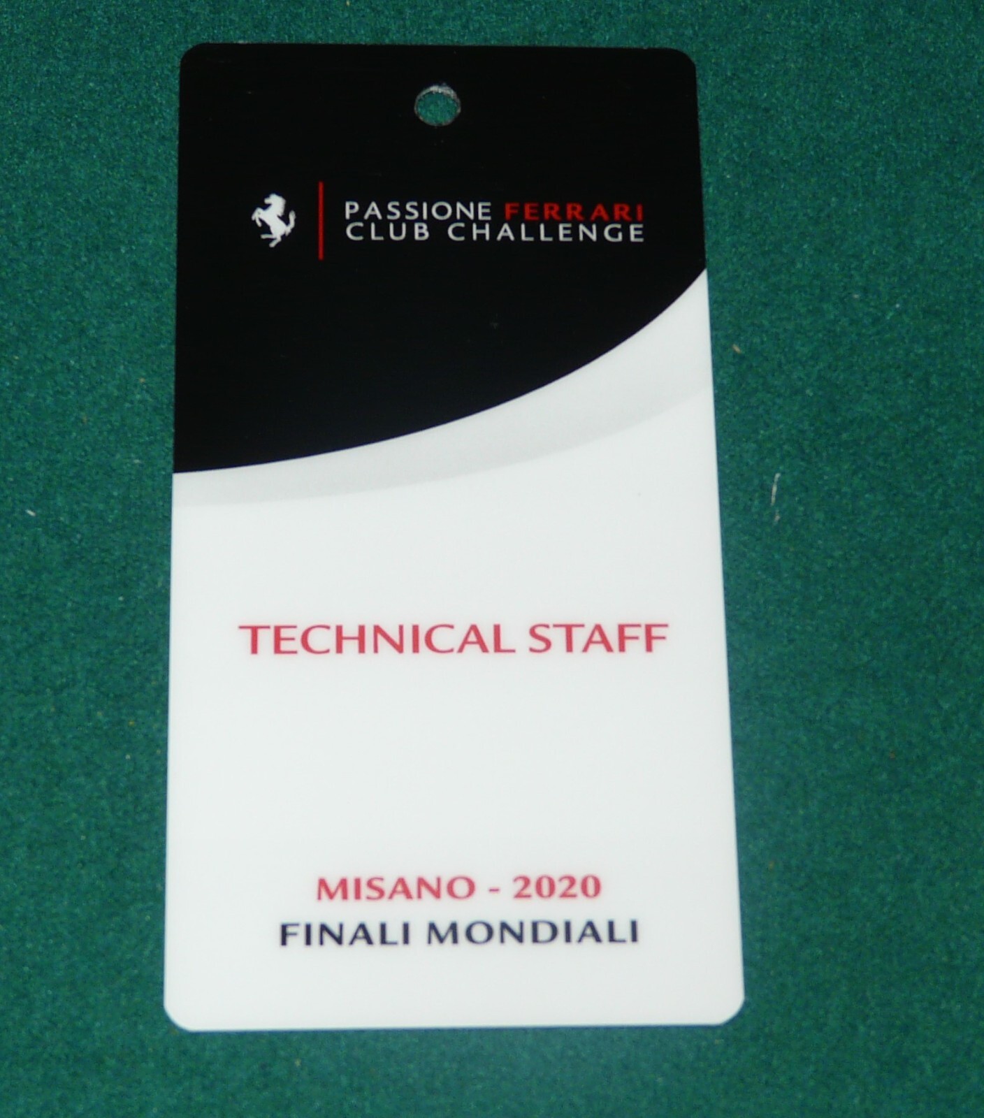 FERRARI - ORIGINAL PASS TECHNICAL STAFF WORLD FINALS MISANO 2020 CHALLENGE FERRARI - ORIGINAL PASS TECHNICAL STAFF WORLD FINALS MISANO 2020 CHALLENGE