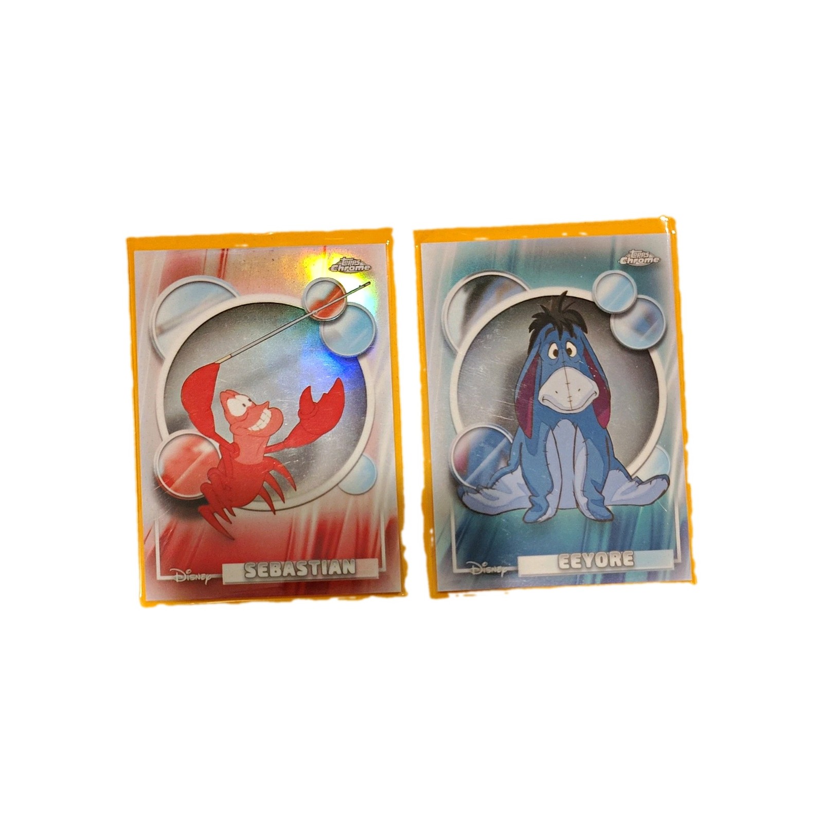 Topps Chrome Disney 2016 Refractor 2-Card Lot Sebastian #107 Eeyore #102