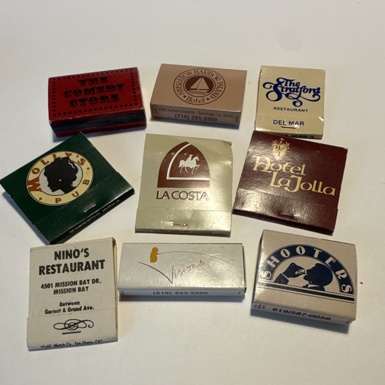 Vintage San Diego La Jolla CA Matchbook Lot (9) Hotels, Restaurant, Clubs #4 Vintage San Diego La Jolla CA Matchbook Lot (9) Hotels, Restaurant, Clubs #4