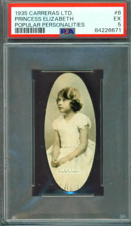 1935 Carreras LTD Cigarettes Popular #6 PRINCESS ELIZABETH (1926-2022)  EX PSA 5
