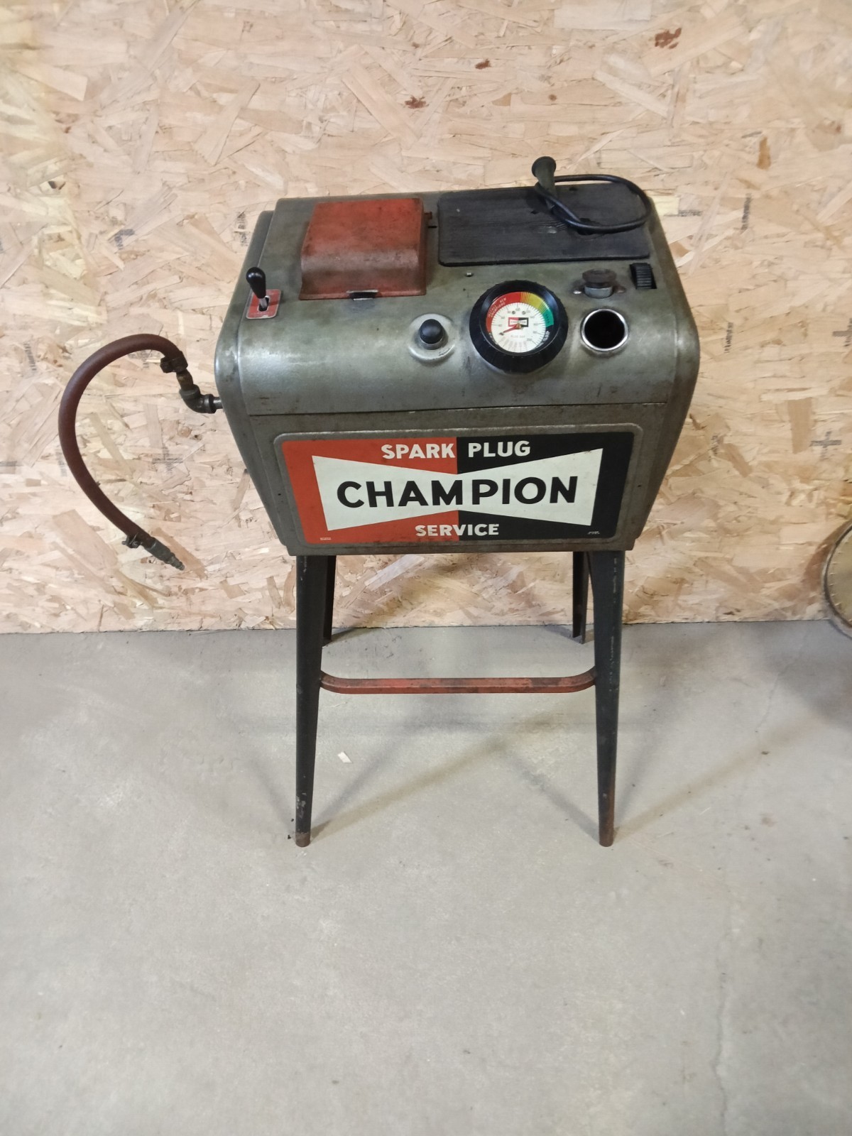Vintage Champion Spark Plug Cleaner Tester Service Station With Machine Stand Vintage Champion Spark Plug Cleaner Tester Service Station With Machine Stand