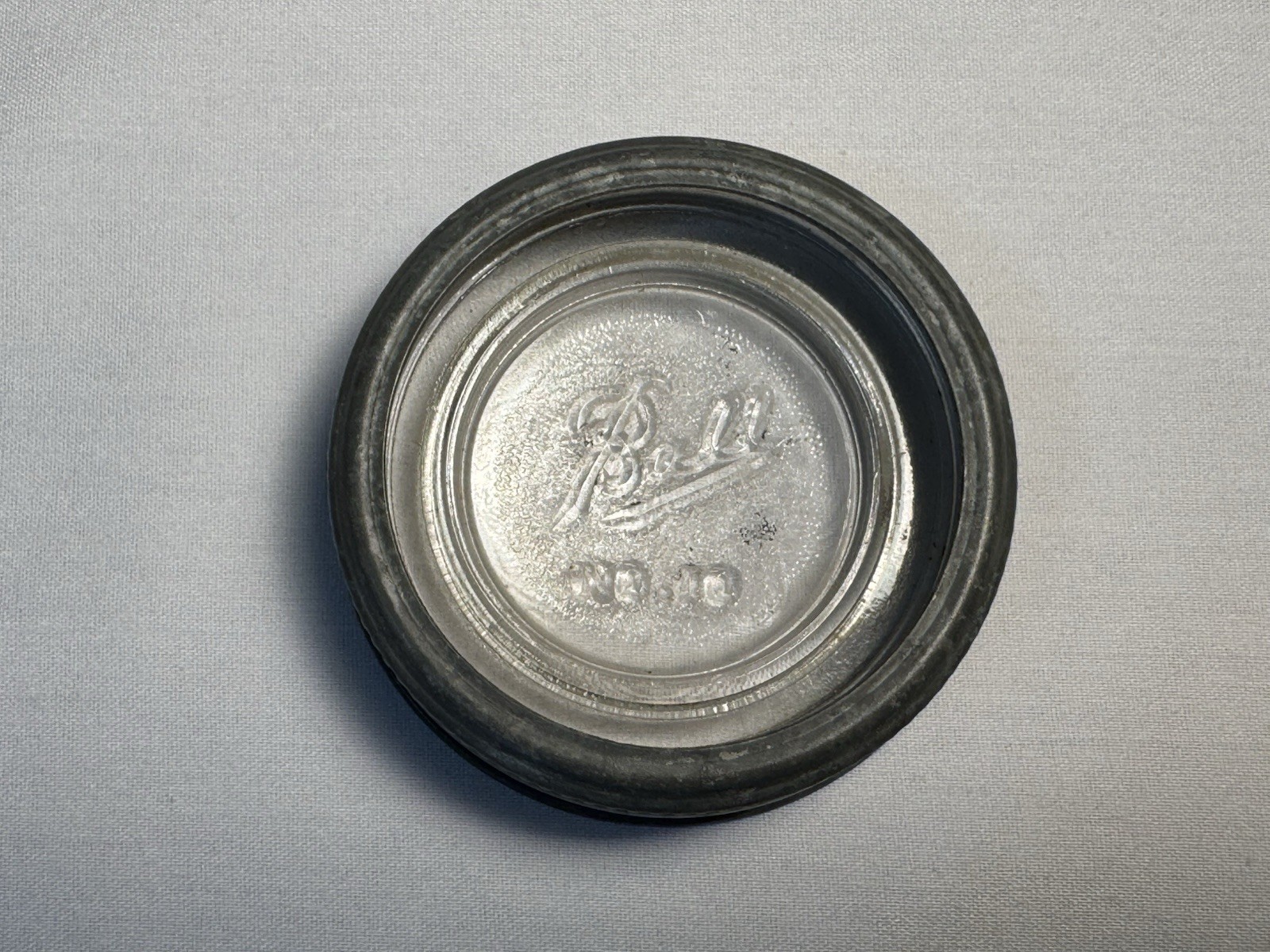 Vintage Ball Regular Size Lid Zinc Ring Lid W/ #10 Glass Insert - Nice Vintage Ball Regular Size Lid Zinc Ring Lid W/ #10 Glass Insert - Nice