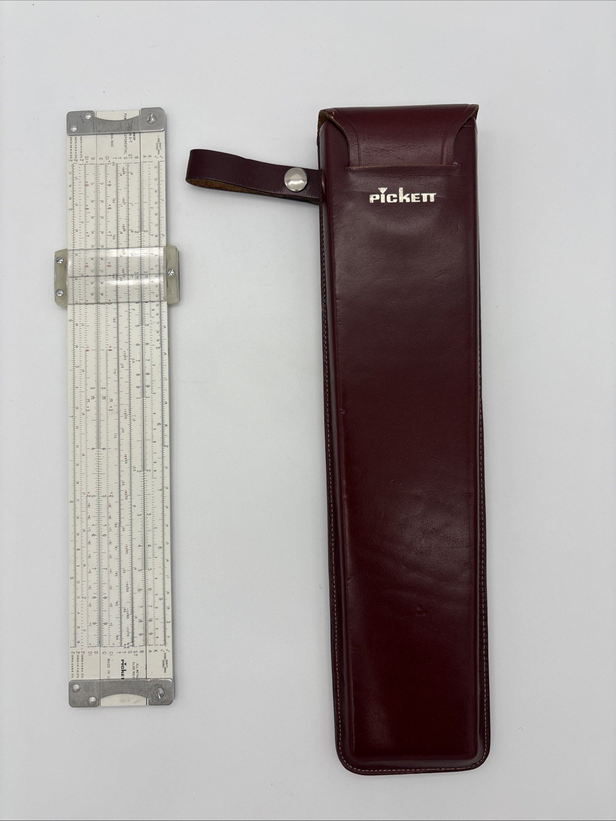 Vintage Pickett N 3-T All Metal Slide Rule Power Log Exponential Dual Base 1960
