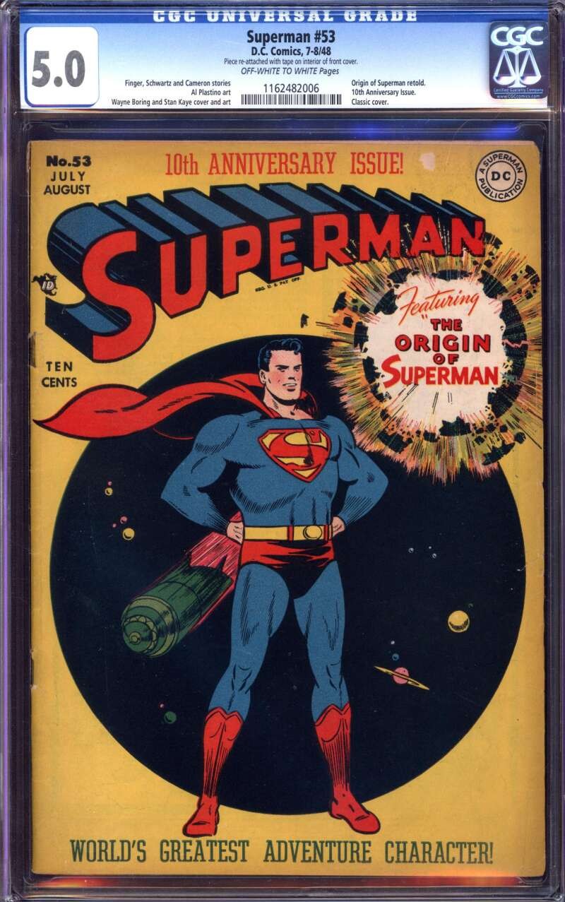 SUPERMAN #53 CGC 5.0 OW/WH PAGES // CLASSIC COVER DC COMICS 1948