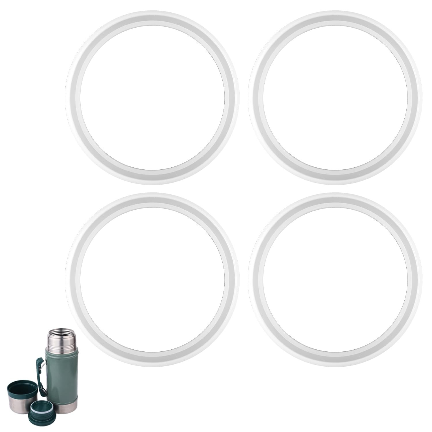 4Pcs Gasket Replacement for Stanley Classic 24Oz Food Jar, Silicone Cap Sealing 4Pcs Gasket Replacement for Stanley Classic 24Oz Food Jar, Silicone Cap Sealing