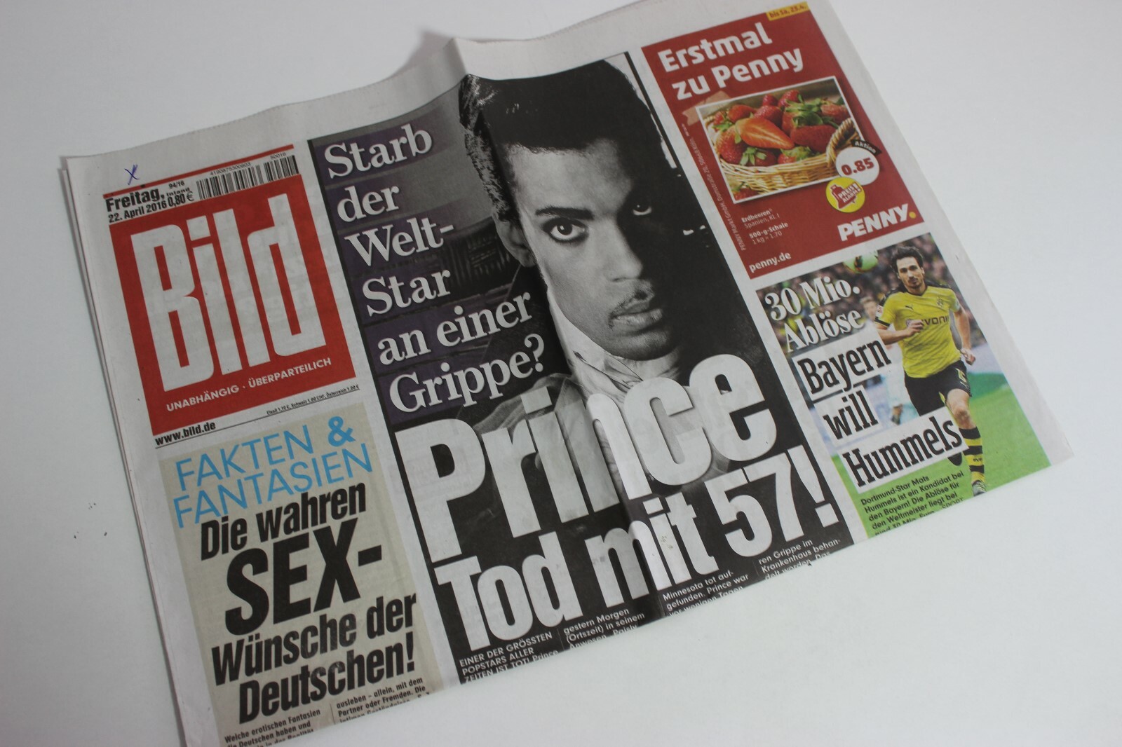 BILDzeitung 22/04/2016 April 22/4/2016 Special Occasion Gift