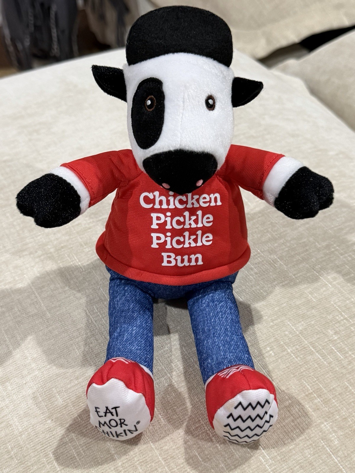 Chick-fil-A Cow Plush Doll Red Shirt Eat Mor Chikin Advertising Character