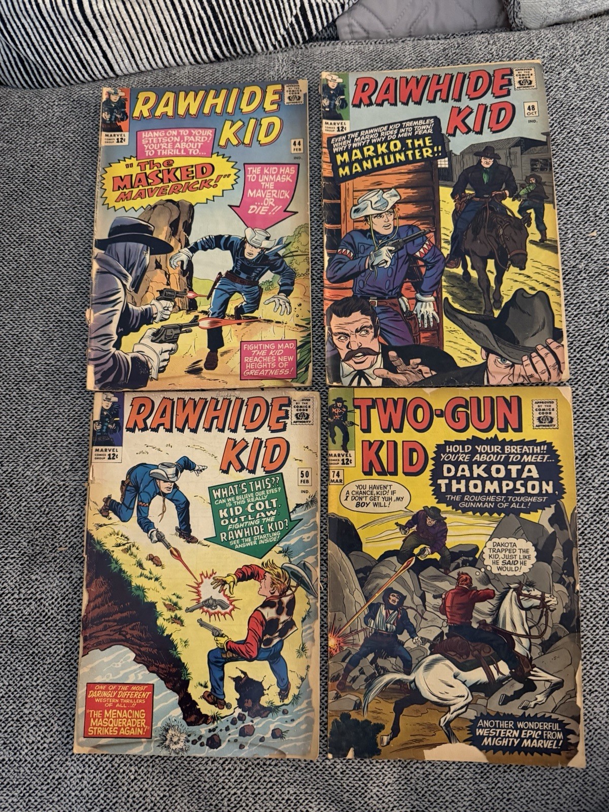 Rawhide Kid #44 #48 #50 Two-Gun Kid #74 Marvel Silver Age Western Comic Lot