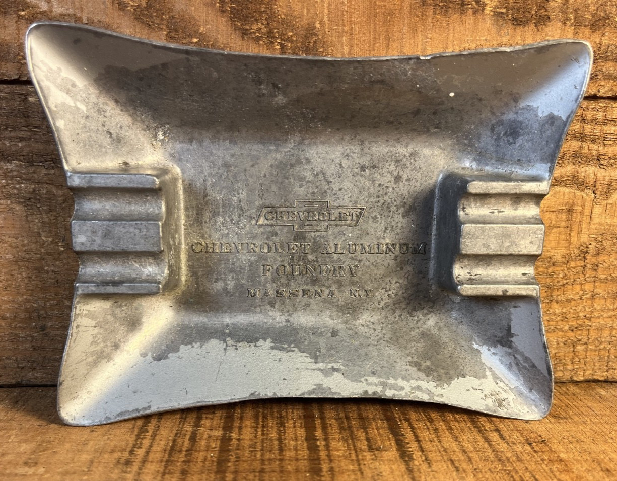 Vintage Chevrolet Aluminum Foundry Ash Tray Massena, NY