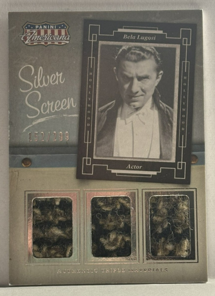 2015 PANINI AMERICANA BELA LUGOSI SILVER SCREEN MATERIALS DRACULA ST-BL 192/299 2015 PANINI AMERICANA BELA LUGOSI SILVER SCREEN MATERIALS DRACULA ST-BL 192/299