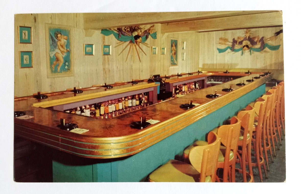 Vintage Valentino\'s Restaurant Cocktail Bar Wildwood NJ Litho Postcard Vintage Valentino\'s Restaurant Cocktail Bar Wildwood NJ Litho Postcard