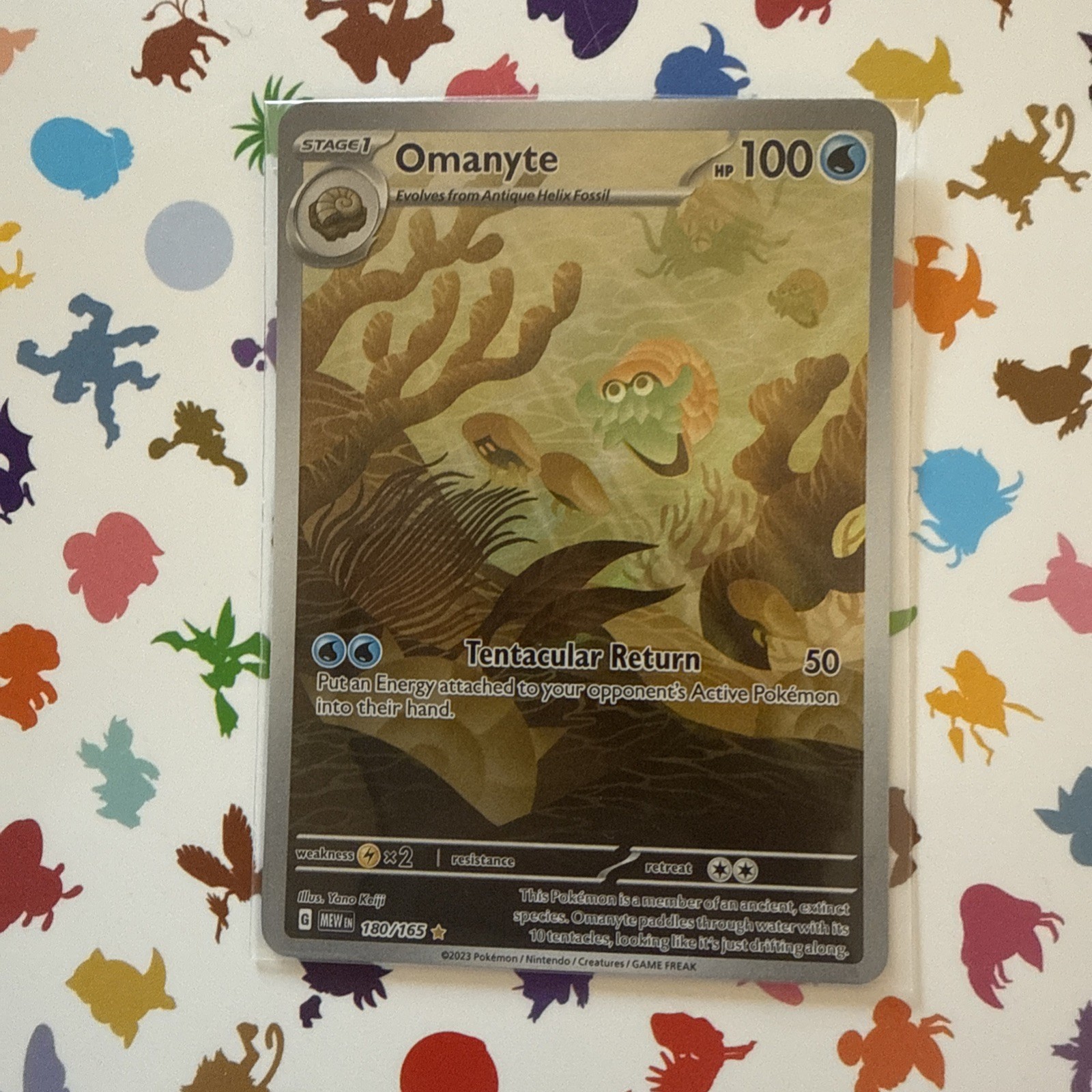 Omanyte 180/165 Illustration Rare Holo Near Mint Condition Pokemon 151 Omanyte 180/165 Illustration Rare Holo Near Mint Condition Pokemon 151