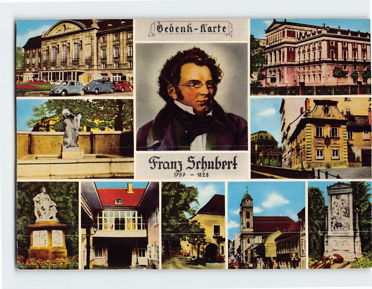 Postcard Gedenk karte Franz Schubert Vienna Austria Postcard Gedenk karte Franz Schubert Vienna Austria
