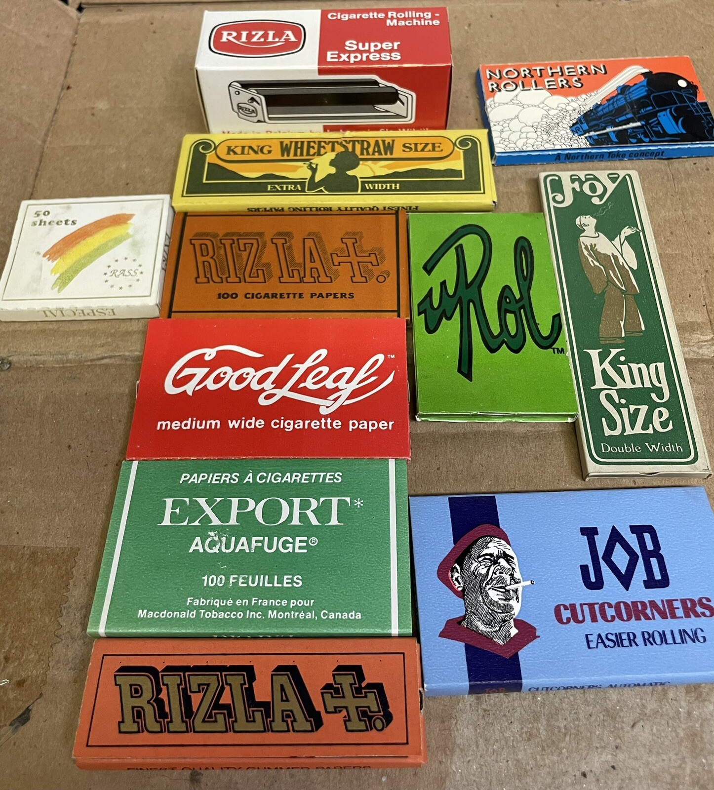 Vintage Unused Lot Of 10 Rolling Papers, Good Leaf, Export, Job, FOY, Rizla