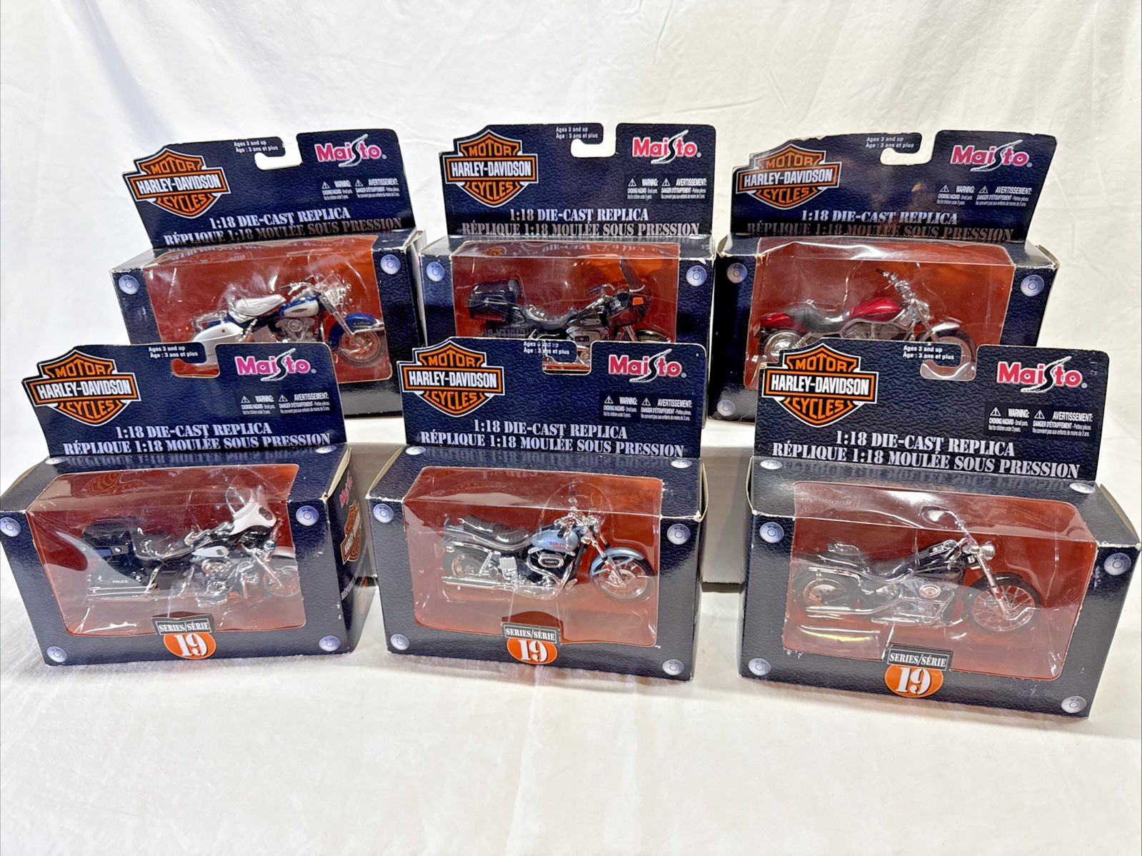 Harley-Davidson Maisto 1:18 Die-Cast Replica Series 19 Set Of 6