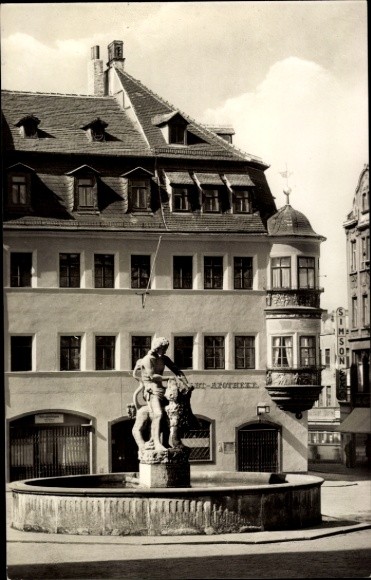 Postcard Gera in Thuringia, market, Simsonbrunnen, pharmacy dungeon - 5088214