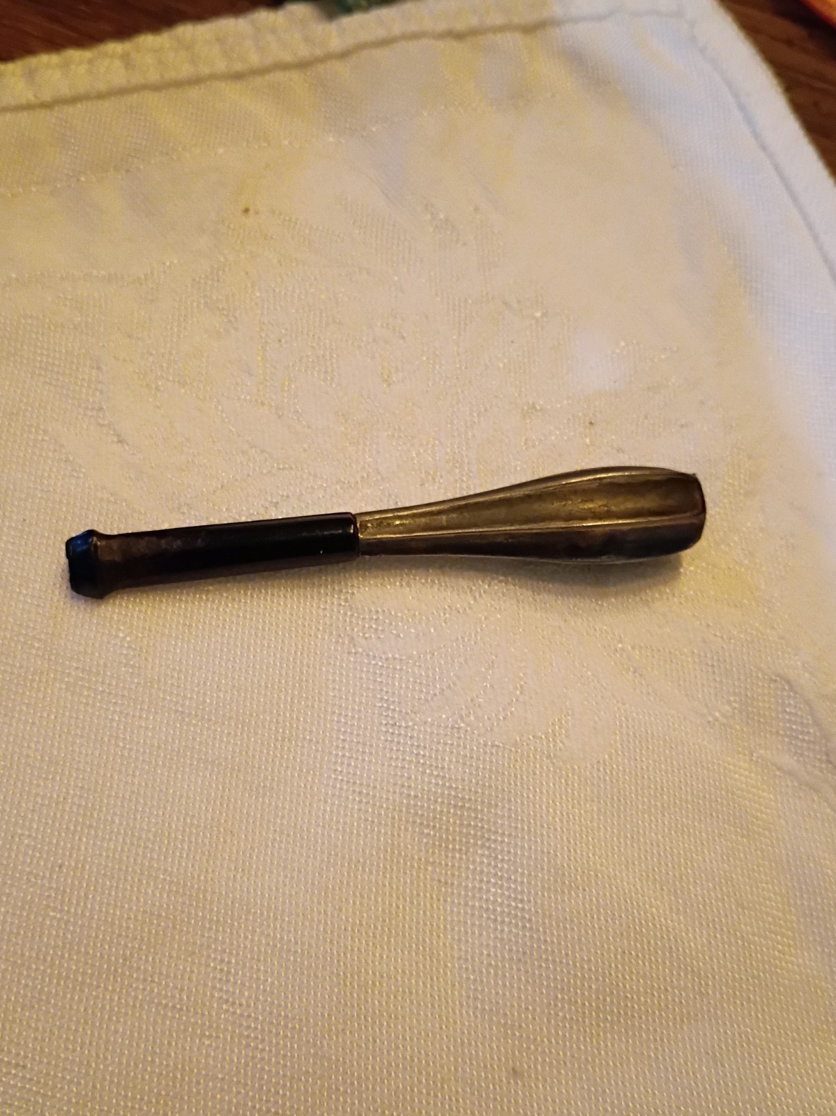 Vintage European 835 Silver Handle Cheroot With Black Bakelite Mouthpiece