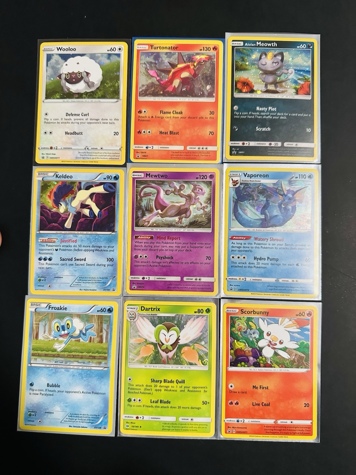 HD SWIRLS COSMOS PROMOS LOT OF 9๐๐ Including Mewtwo & Vaporeon Pokรฉmon HD SWIRLS COSMOS PROMOS LOT OF 9๐๐ Including Mewtwo & Vaporeon Pokรฉmon