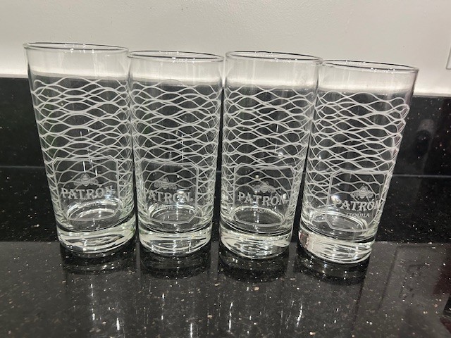 SET OF 4 PATRON TEQUILA HIGHBALL GLASSES SET OF 4 PATRON TEQUILA HIGHBALL GLASSES