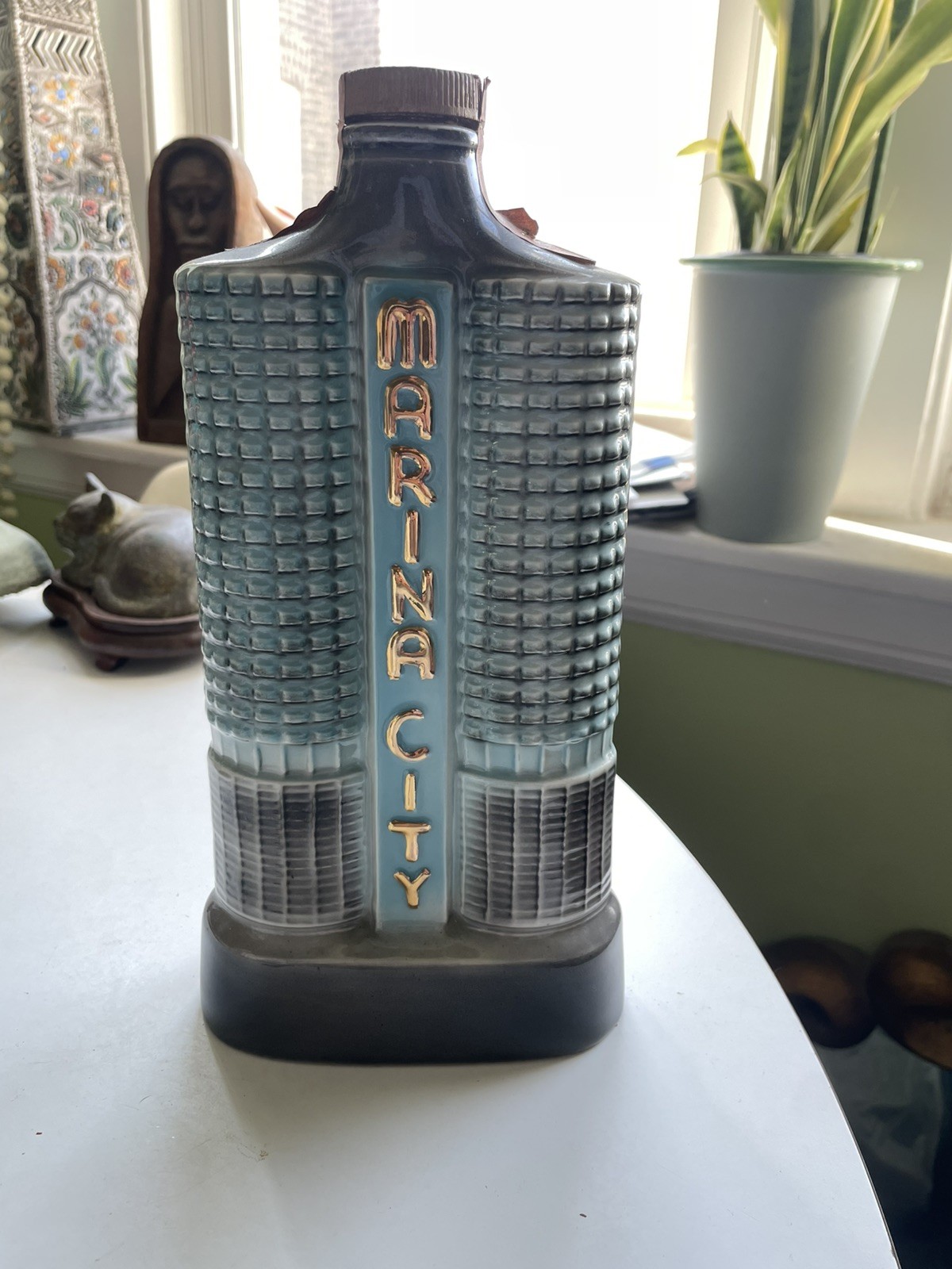 vintage Regal China James B. Beam Marina City Decanter 1962 Blue chicago whiskey
