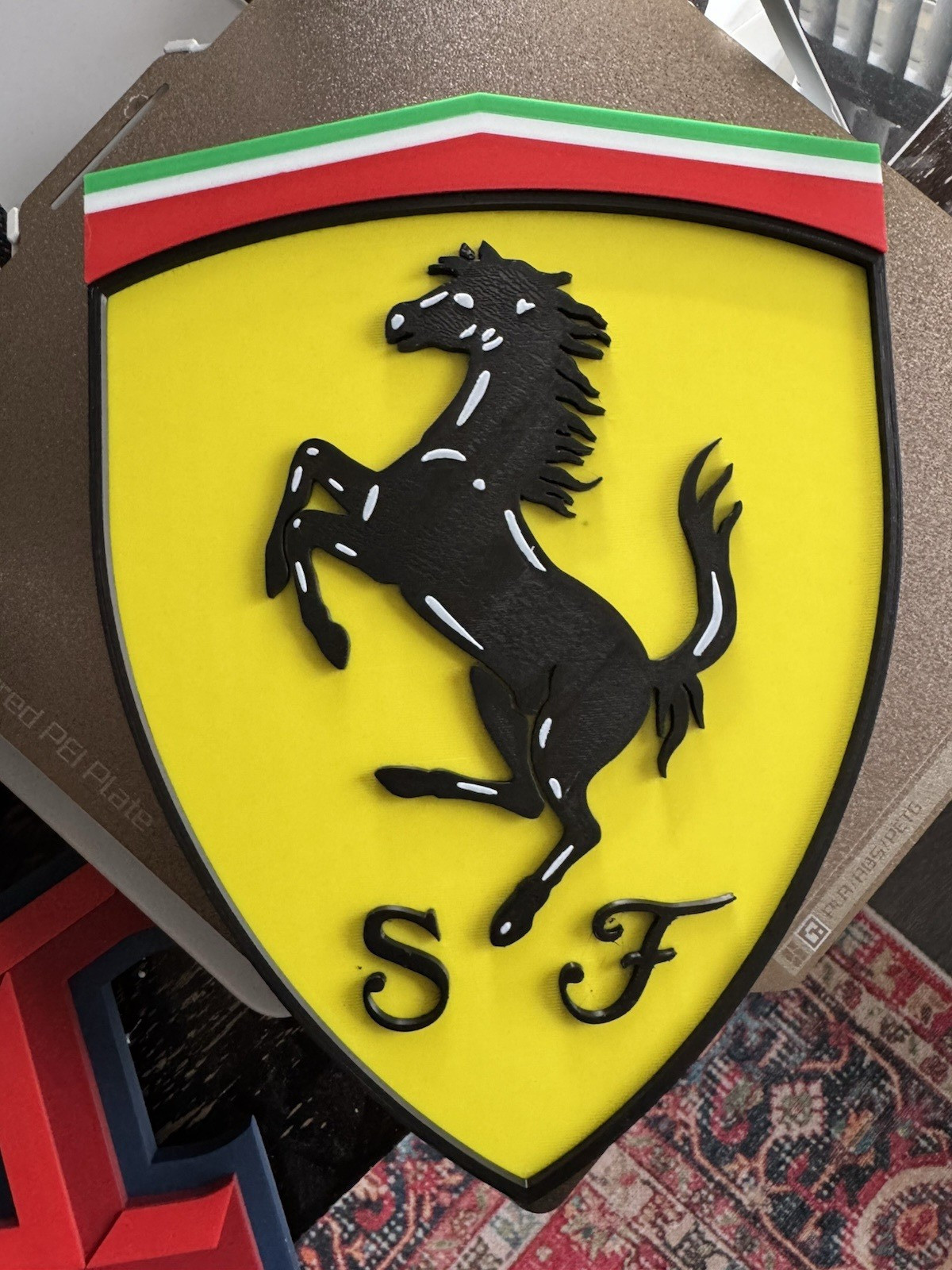 Ferrari Logo: Wall Art - Team Sign Crest Memorabilia Decor Man Cave Plaque