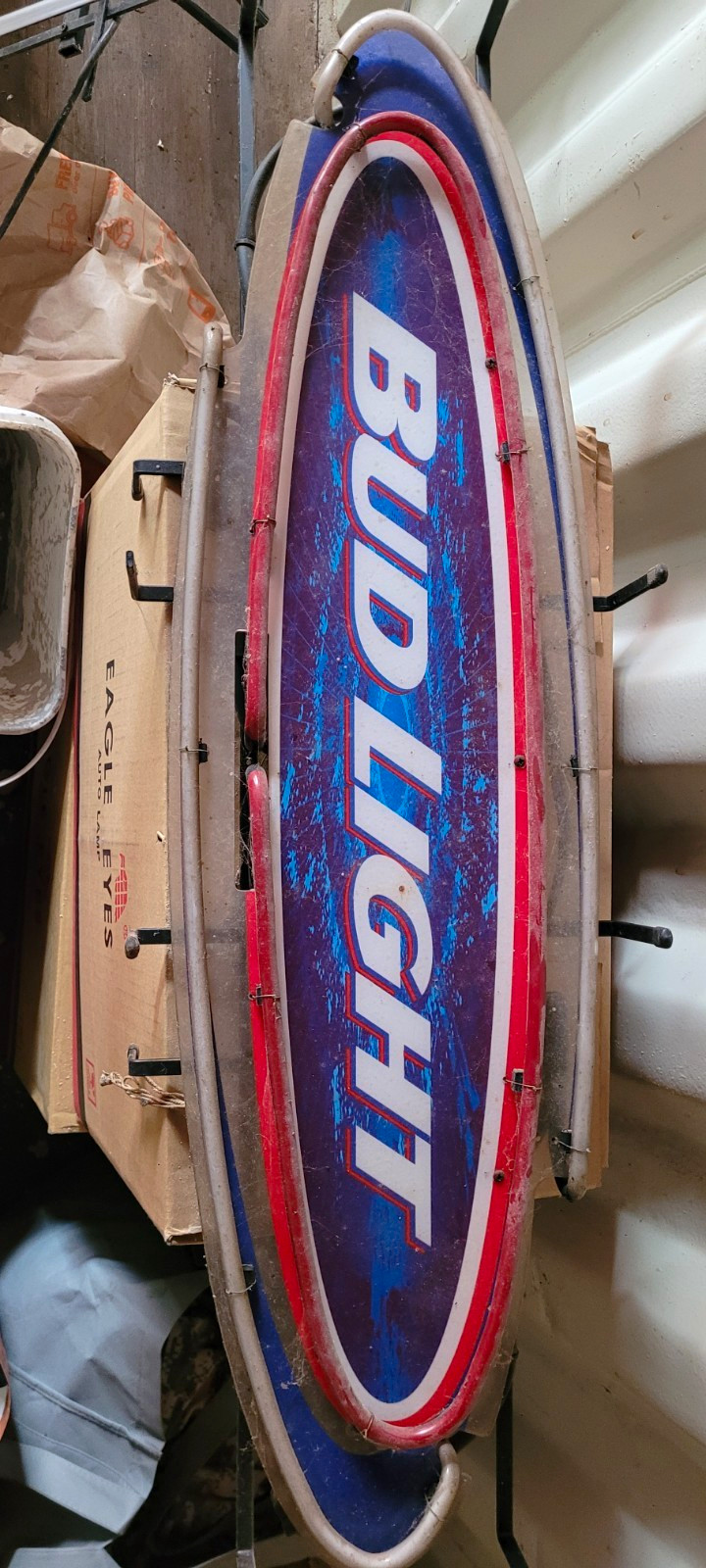 Vintage Bud Light Oval Breweriana Advertising Sign Bar Decor