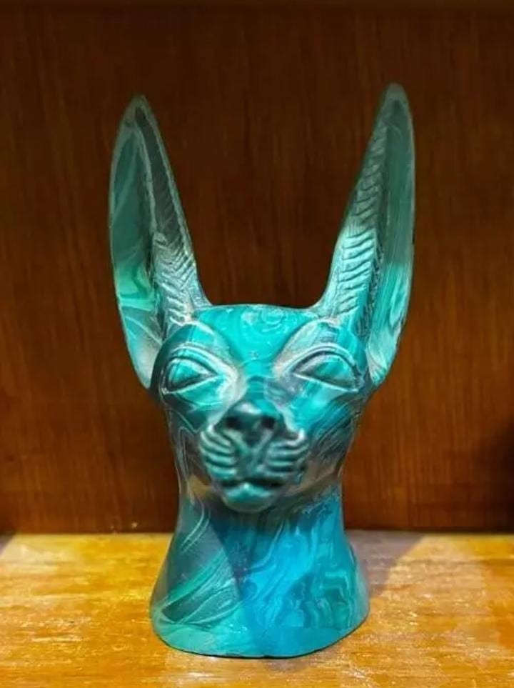 Ancient Egyptian Antiquities Head Goddess Anubis Rare Pharaonic Egyptian BC