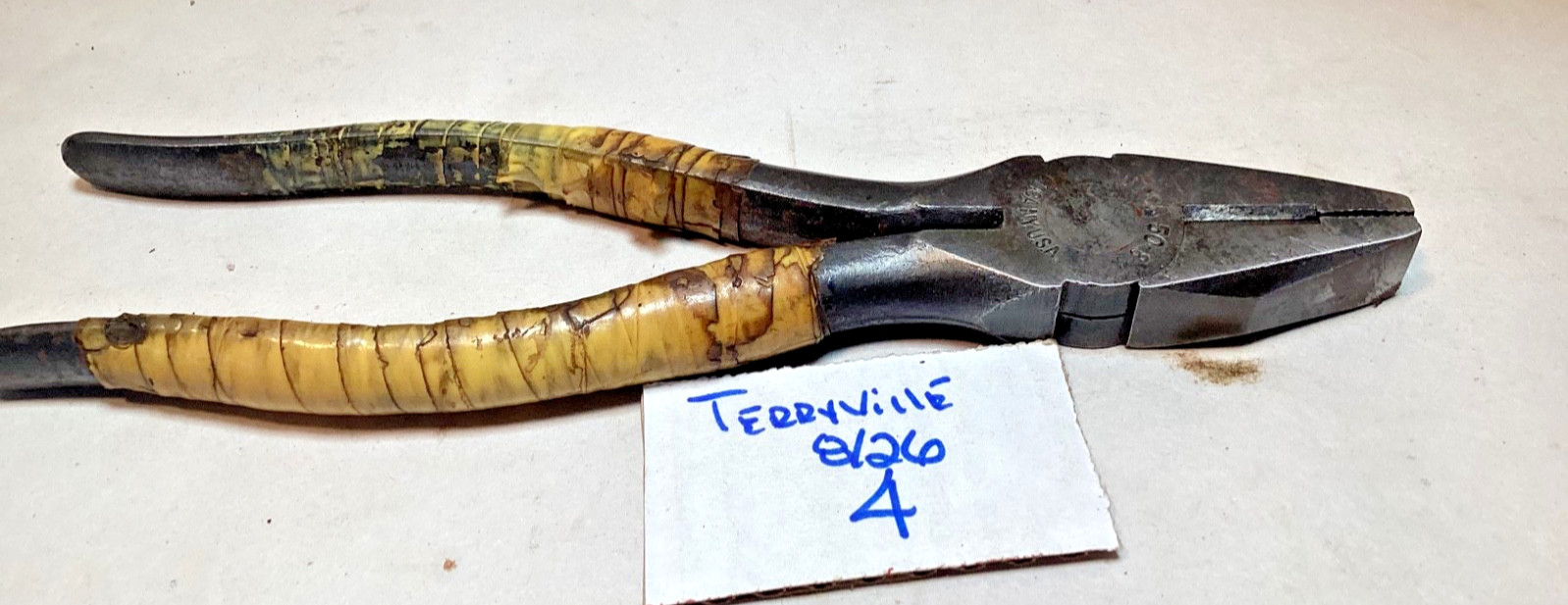 Vintage Utica #50-8 8” lineman electrical pliers hand tool