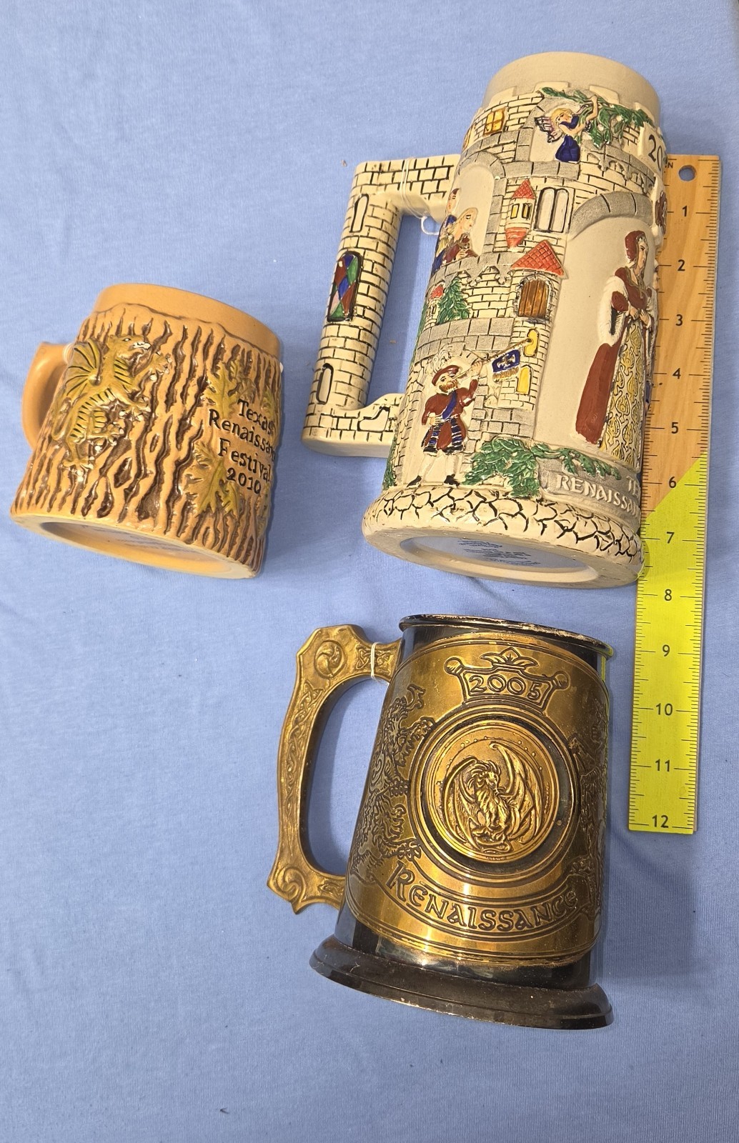 2 Texas Renaissance Festival Mugs 1 TRF Stein Limited Edition 2005, 2006, 2010