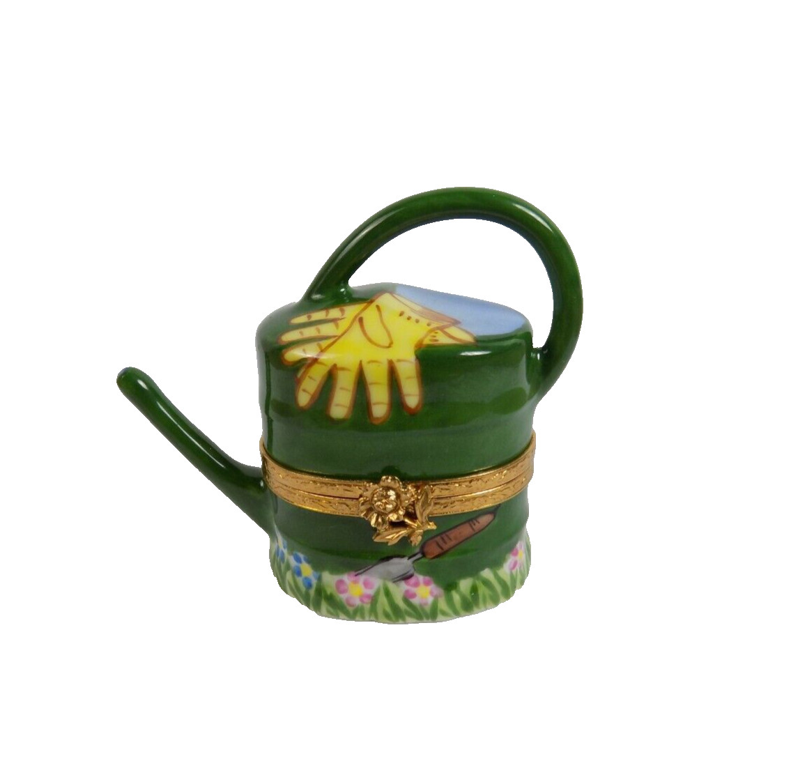 Artoria Limoges Trinket Box Watering Can France Porcelain