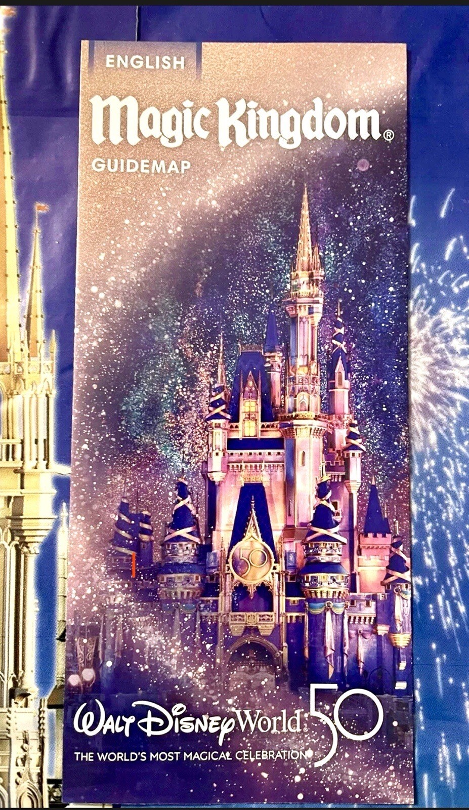 Walt Disney World 50th Anniversary Celebration Magic Kingdom Guide Park Map