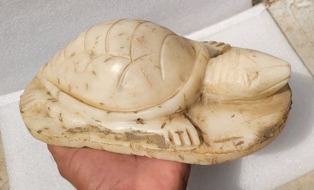 RARE VINTAGE MARBLE TURTLE WATER SPIREY JET FAWARA  COLLECTABLE 