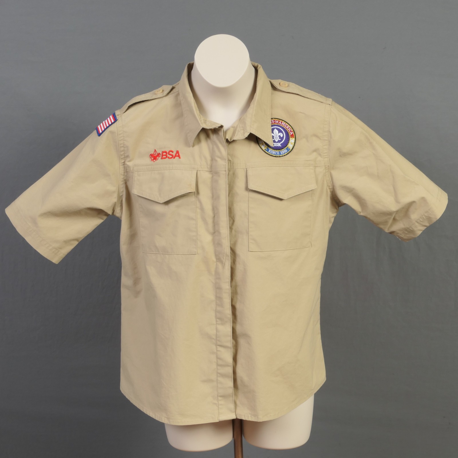 Girls XLarge Official BSA Boy Scout Cub Scout Short Sleeve Shirt ~ Khaki -0586 Girls XLarge Official BSA Boy Scout Cub Scout Short Sleeve Shirt ~ Khaki -0586
