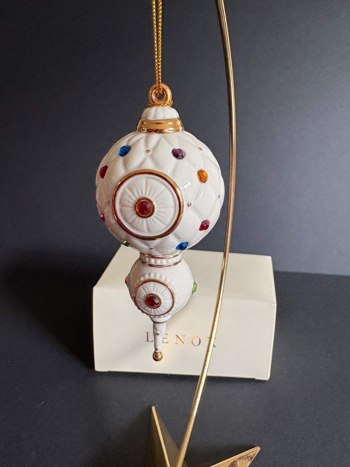LENOX SPIRE JEWELED ORNAMENT MIB VERY PRETTY