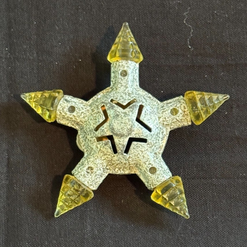 Antique 1930s C-6 KRISTAL STAR Christmas Light with Yellow Points Antique 1930s C-6 KRISTAL STAR Christmas Light with Yellow Points