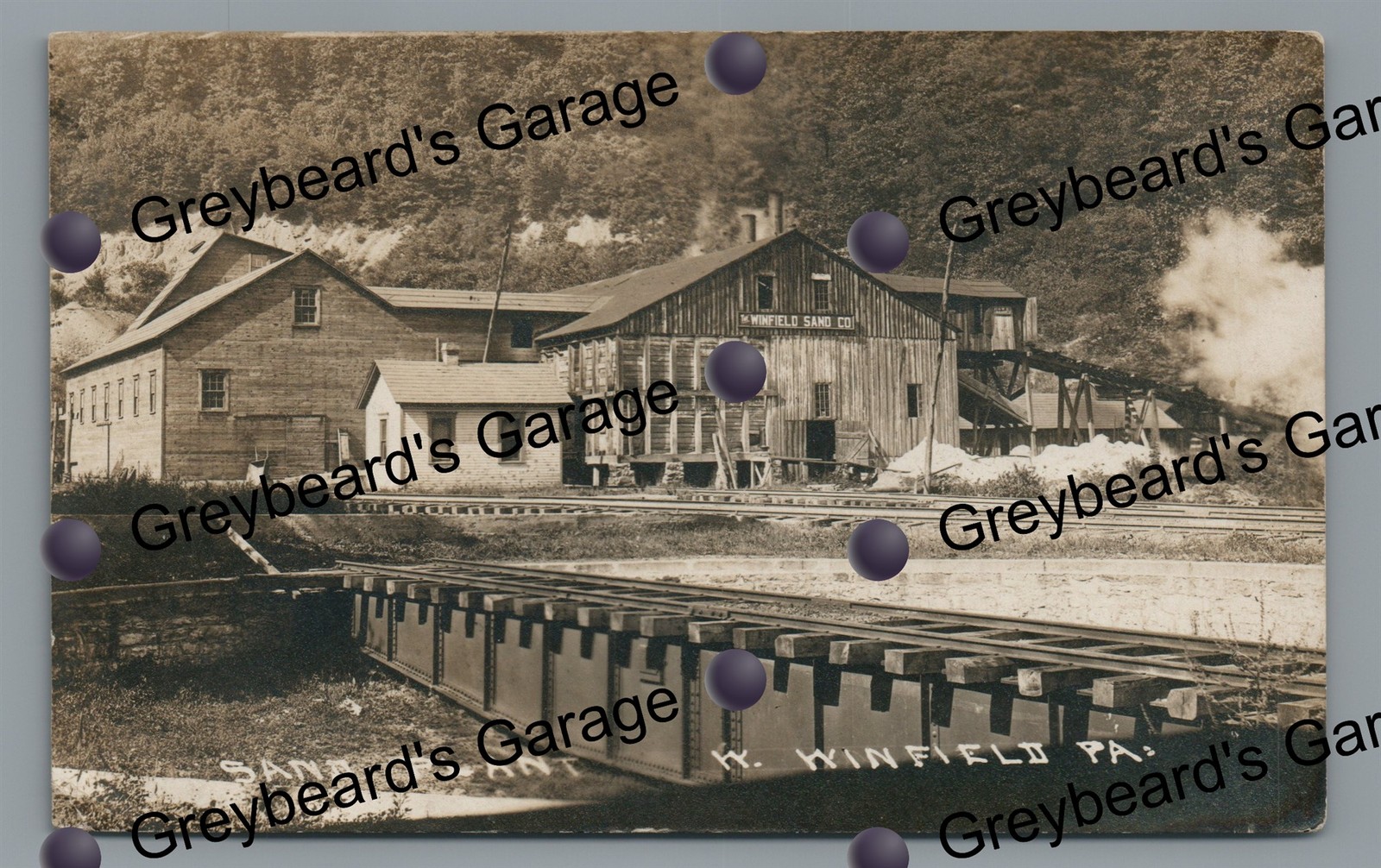 RPPC Sand Plant Factory WEST WINFIELD PA Cabot Butler County Real Photo Postcard
