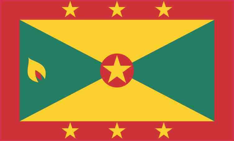 5in x 3in Grenada Flag Magnet Car Truck Vehicle Magnetic Sign