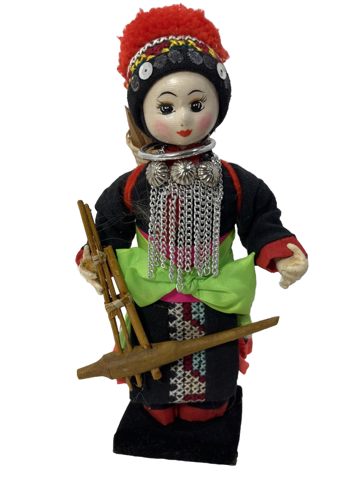 Chiangmai Thailand Vintage Hilltop Tribe Hmong Lai Handmade 8” Doll