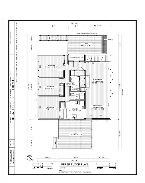 Hollin Hills Unit House 5B Upper Floor Plan 1950s Glasgow Rd Maryland