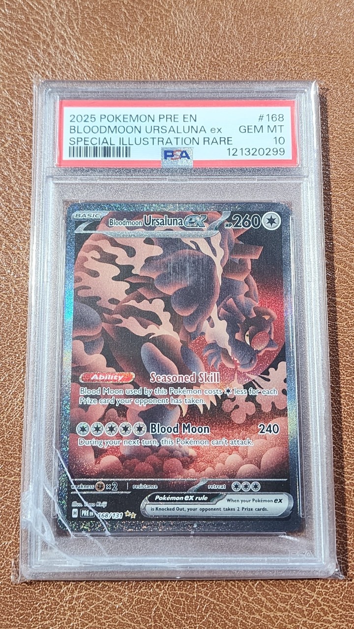 2025 Pokemon Prismatic Evolutions Bloodmoon Ursaluna ex 168/131 SIR PSA 10 GEM 2025 Pokemon Prismatic Evolutions Bloodmoon Ursaluna ex 168/131 SIR PSA 10 GEM