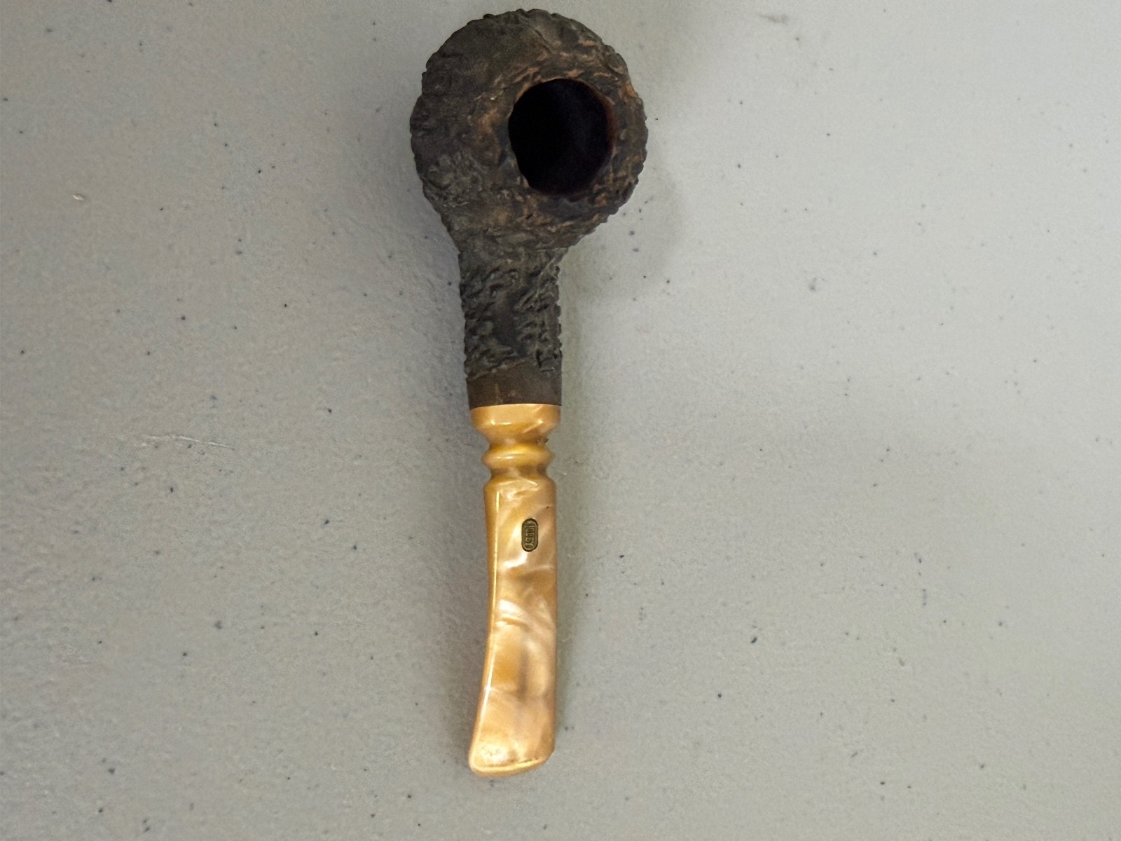 Vintage Jobey Sandblasted Briar Smoking Pipe with Pearlized Stem