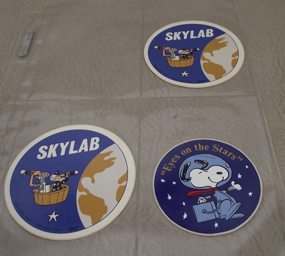 3 Vintage NASA stickers Snoopy + 2 Skylab Wizard of Id Vitachrome Never Used
