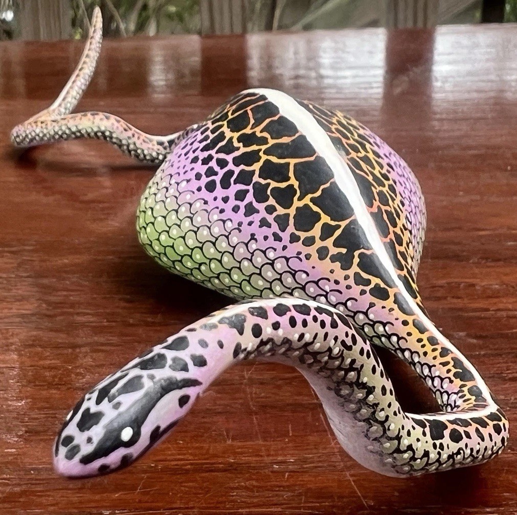 Vintage Oaxacan Wood Carving Medardo Blas Snake Mexican Alebrije Folk Art 14.5”